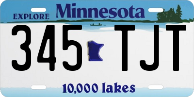 MN license plate 345TJT