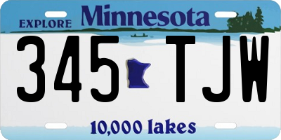 MN license plate 345TJW