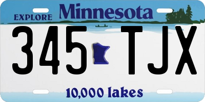 MN license plate 345TJX