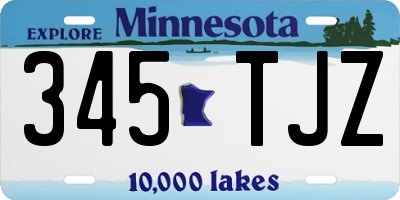 MN license plate 345TJZ
