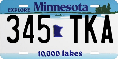 MN license plate 345TKA