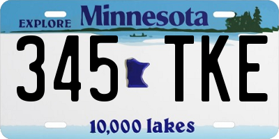 MN license plate 345TKE