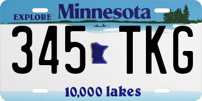 MN license plate 345TKG