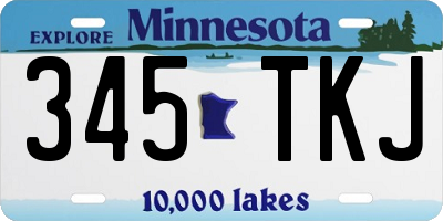 MN license plate 345TKJ