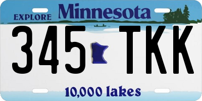 MN license plate 345TKK