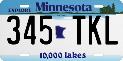 MN license plate 345TKL