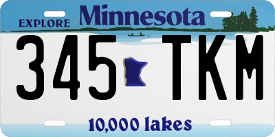 MN license plate 345TKM