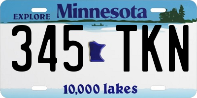 MN license plate 345TKN