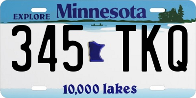 MN license plate 345TKQ
