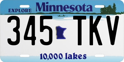 MN license plate 345TKV