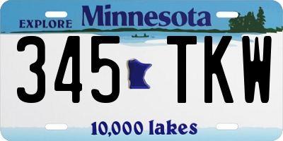 MN license plate 345TKW