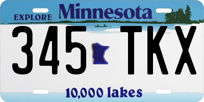 MN license plate 345TKX