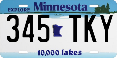 MN license plate 345TKY