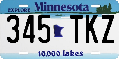 MN license plate 345TKZ