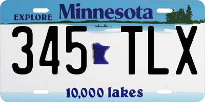 MN license plate 345TLX