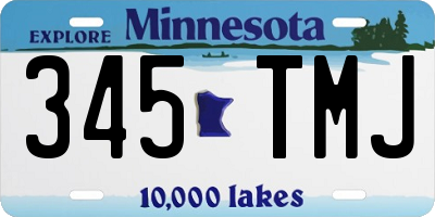 MN license plate 345TMJ