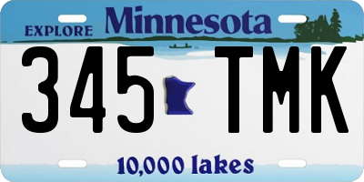 MN license plate 345TMK