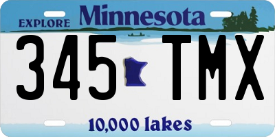MN license plate 345TMX