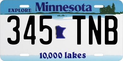 MN license plate 345TNB
