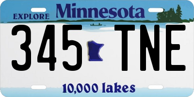 MN license plate 345TNE