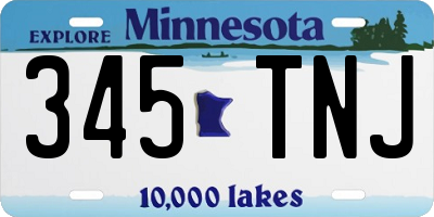 MN license plate 345TNJ