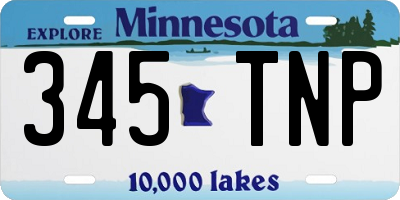 MN license plate 345TNP