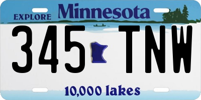 MN license plate 345TNW