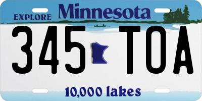 MN license plate 345TOA
