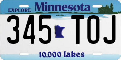 MN license plate 345TOJ