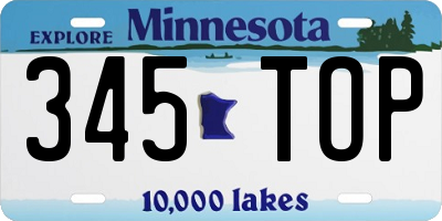 MN license plate 345TOP