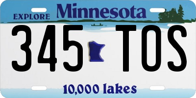 MN license plate 345TOS