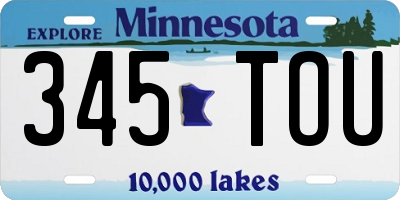 MN license plate 345TOU