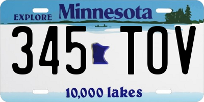MN license plate 345TOV