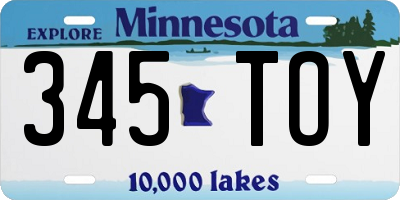 MN license plate 345TOY