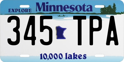 MN license plate 345TPA