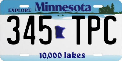 MN license plate 345TPC