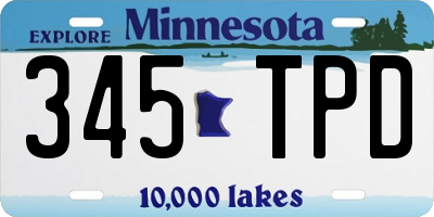 MN license plate 345TPD