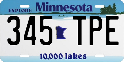 MN license plate 345TPE