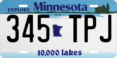 MN license plate 345TPJ