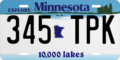 MN license plate 345TPK