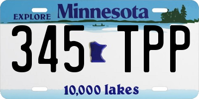 MN license plate 345TPP