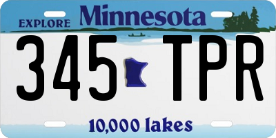 MN license plate 345TPR