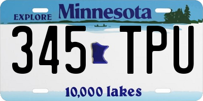 MN license plate 345TPU