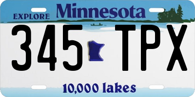 MN license plate 345TPX