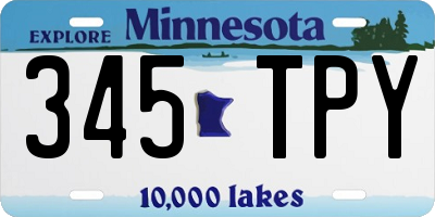 MN license plate 345TPY