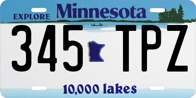 MN license plate 345TPZ