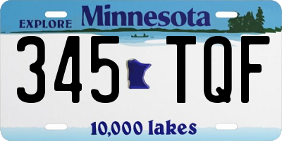 MN license plate 345TQF