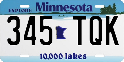 MN license plate 345TQK