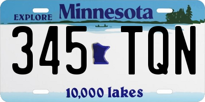 MN license plate 345TQN