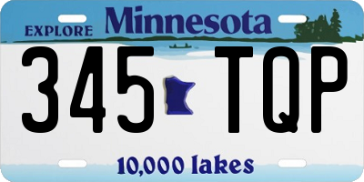 MN license plate 345TQP
